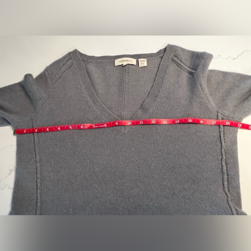 INHABIT Blue cashmere v neck sweater fits Small - Medium - Picture 6 of 7